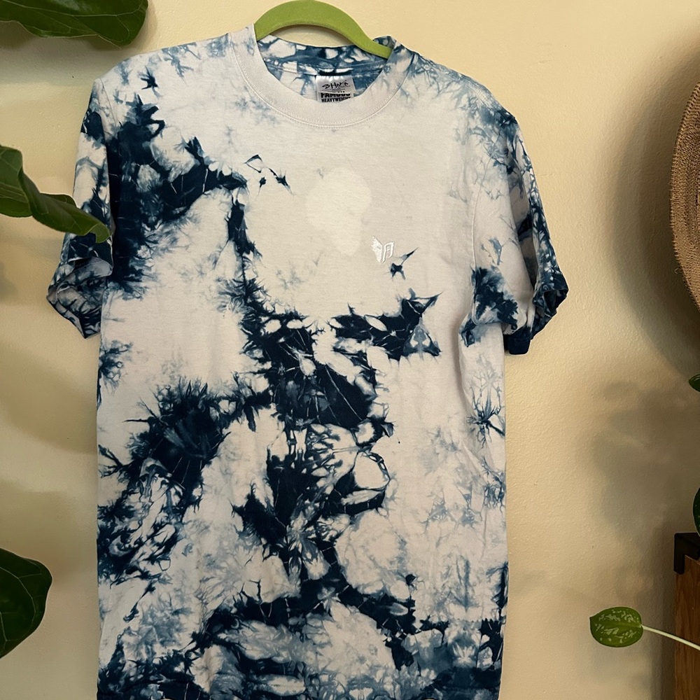 Men's Tie-Dye T-Shirt - Blue and White